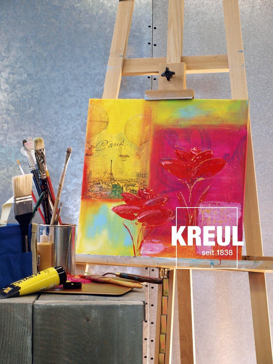 KREUL 84170 - Solo Goya Acrylic im Set, 10 Farben je 100 ml, cremige vielseitig einsetzbare Acrylfar