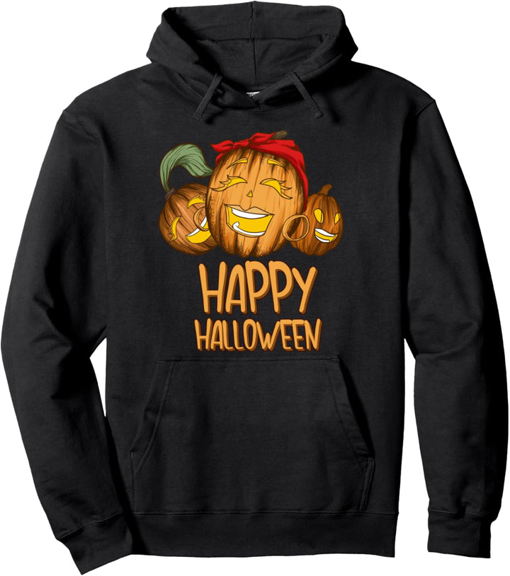 Kürbis Mama Halloween Mutter Mutti mit Tochter und Sohn Pullover Hoodie