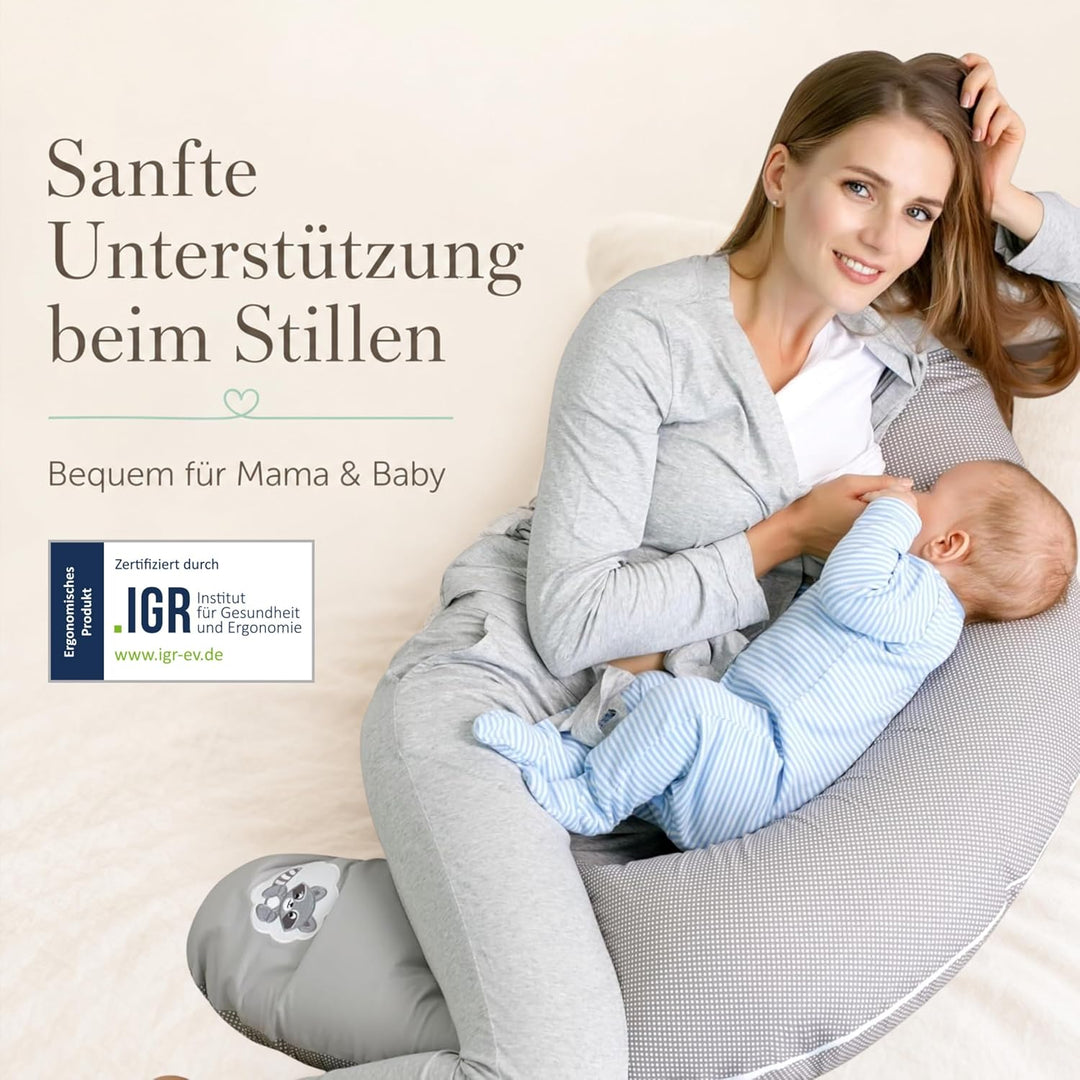 sei Design Stillkissen 170×30 cm – ergonomisch geprüftes Unterstützungskissen für Erwachsene – leise