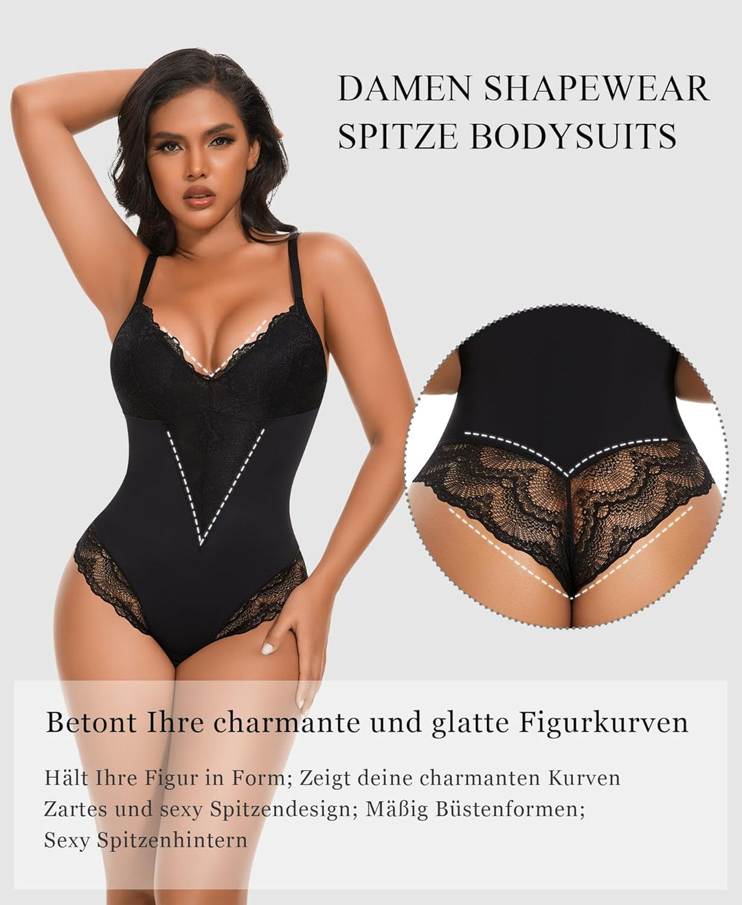 YARRCO Shapewear Damen Formende Bodysuits Body Shaper Figurformende Unterwäsche Bauchweg Miederbody