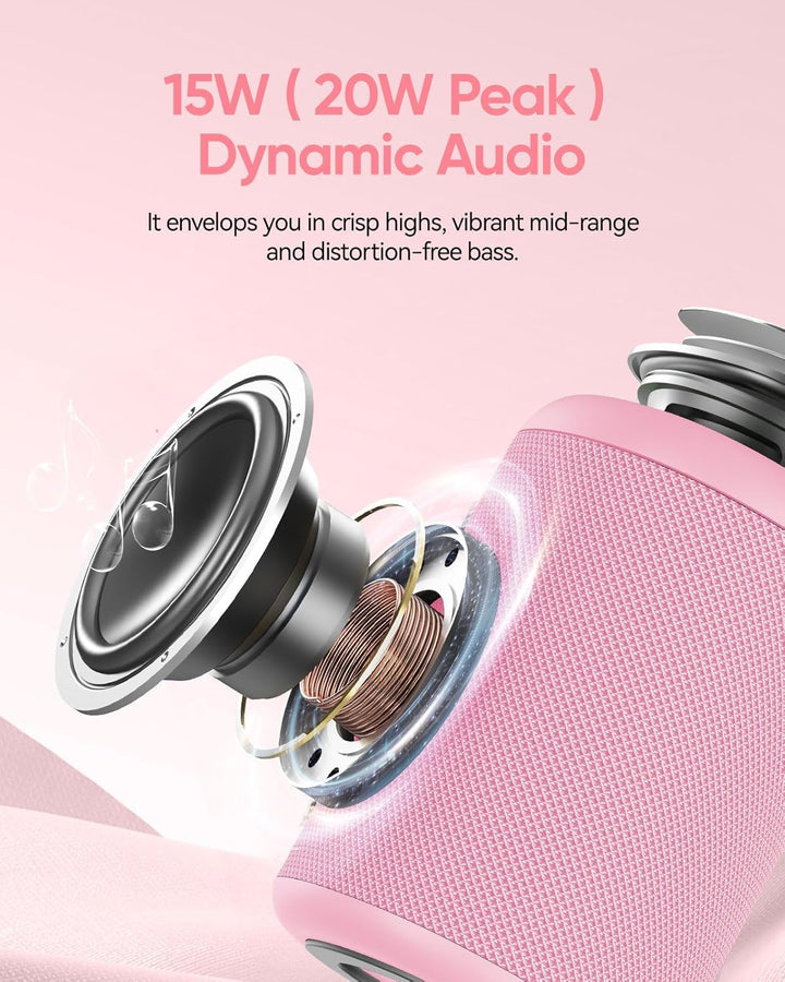 AY Tragbarer Bluetooth Lautsprecher mit Licht, Musikbox Bluetooth mit Leistungsstarker Kristallklare