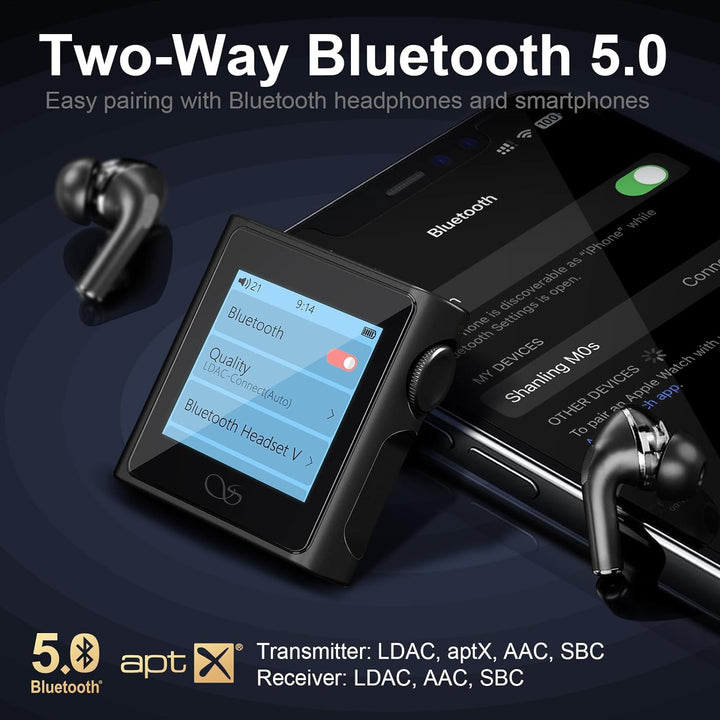 SHANLING M0S Tragbarer Musik Player, hochauflösender MP3 Player, HiFi Player, CS43131 DAC,bidirektio