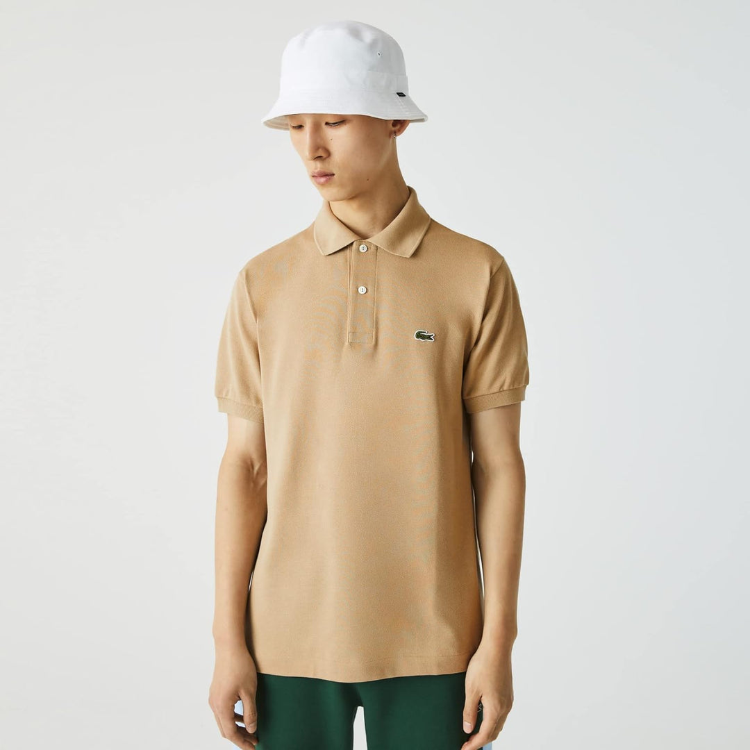 Lacoste Herren Polo-Shirt Kurzarm YH4801, Männer Polo-Hemd,3 Knopf,Regular Fit Poloshirt XS Beige (V