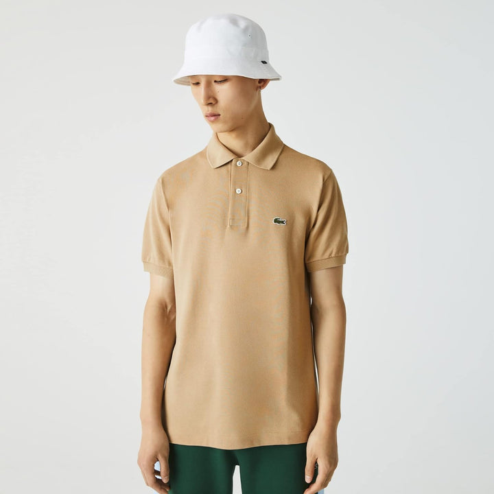 Lacoste Herren Polo-Shirt Kurzarm YH4801, Männer Polo-Hemd,3 Knopf,Regular Fit Poloshirt XS Beige (V