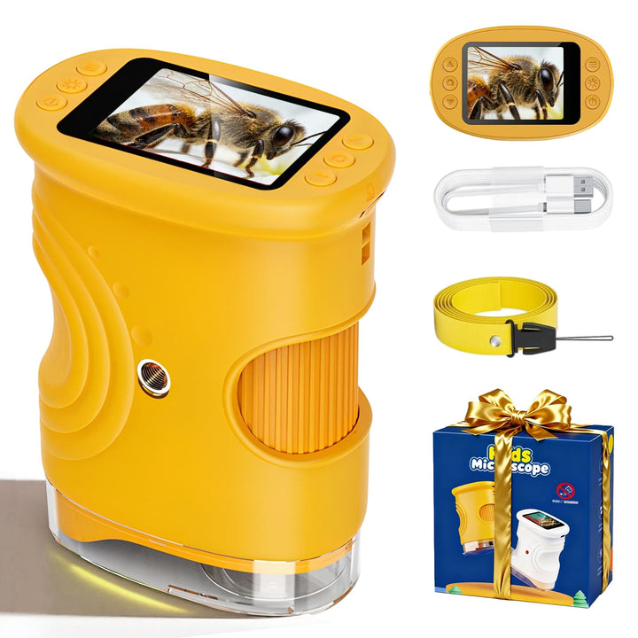 Mikroskop für Kinder, 1000x Digital Mikroskop, Taschenmikroskop Experimente für Kinder ab 6, Kinderm