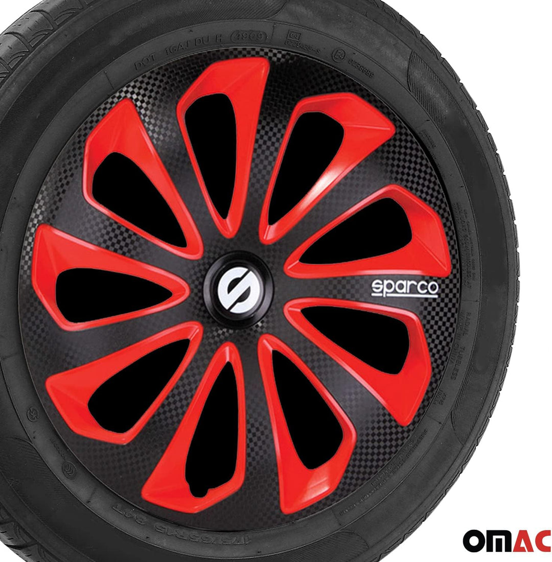 Satz Sparco Radzierblenden Sicilia 15-Zoll Schwarz/Rot/Karbon