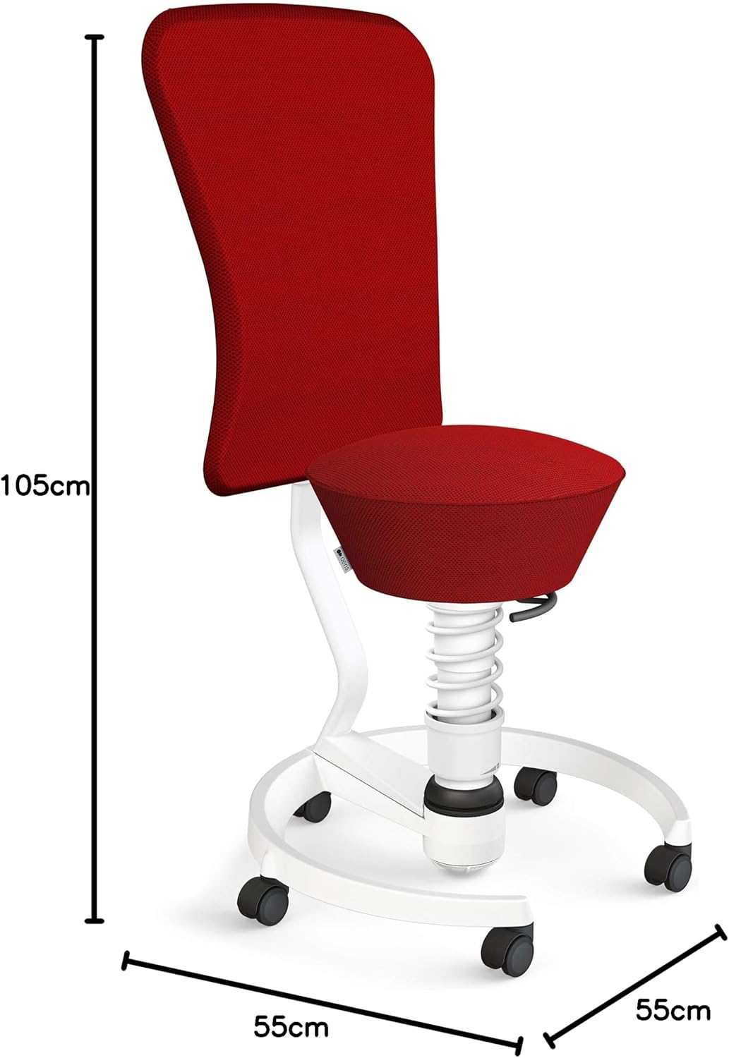 aeris Swopper Air – Ergonomischer Hocker mit extra weicher Polsterung – Bürohocker höhenverstellbar