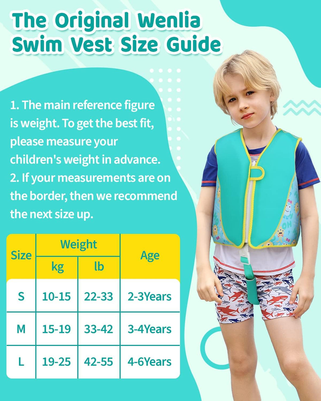 Kinder Schwimmjacke, Kleinkind Neopren Schwimmen Weste Schwimmtraining Hilfe Schwimmende Badeanzug m