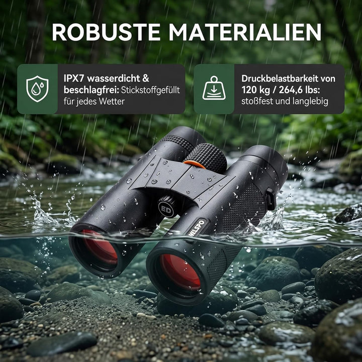 WELSPO Wasserdichtes Fernglas für Vogelbeobachtung, Reisen, Sternbeobachtung und Jagd