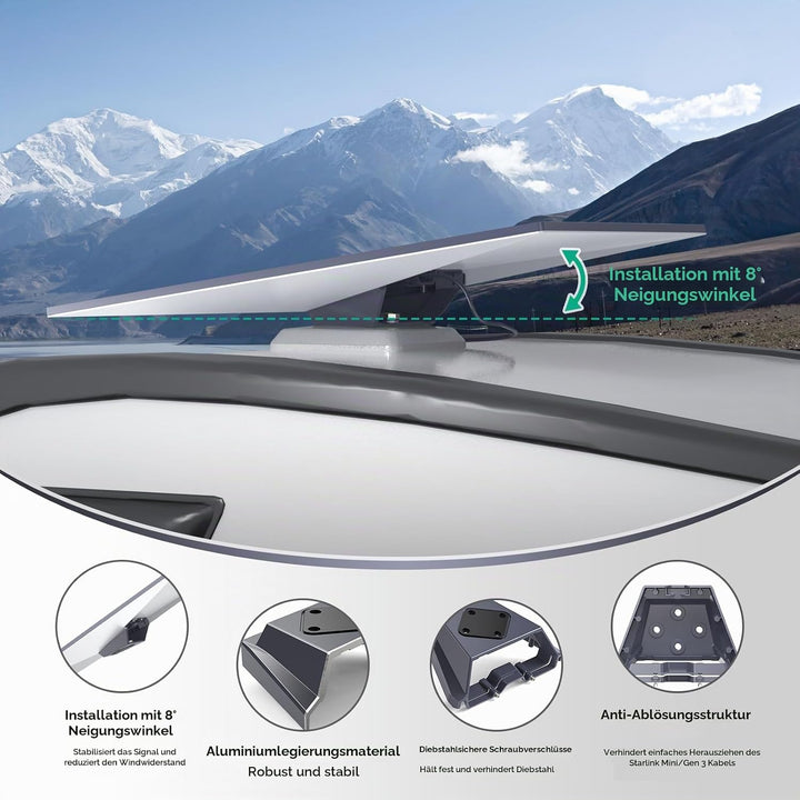 XLTTYWL Starlink Gen 3-Halterung, hochwertige, robuste Starlink Gen3-Standard-Mobilitäts-Dachhalteru