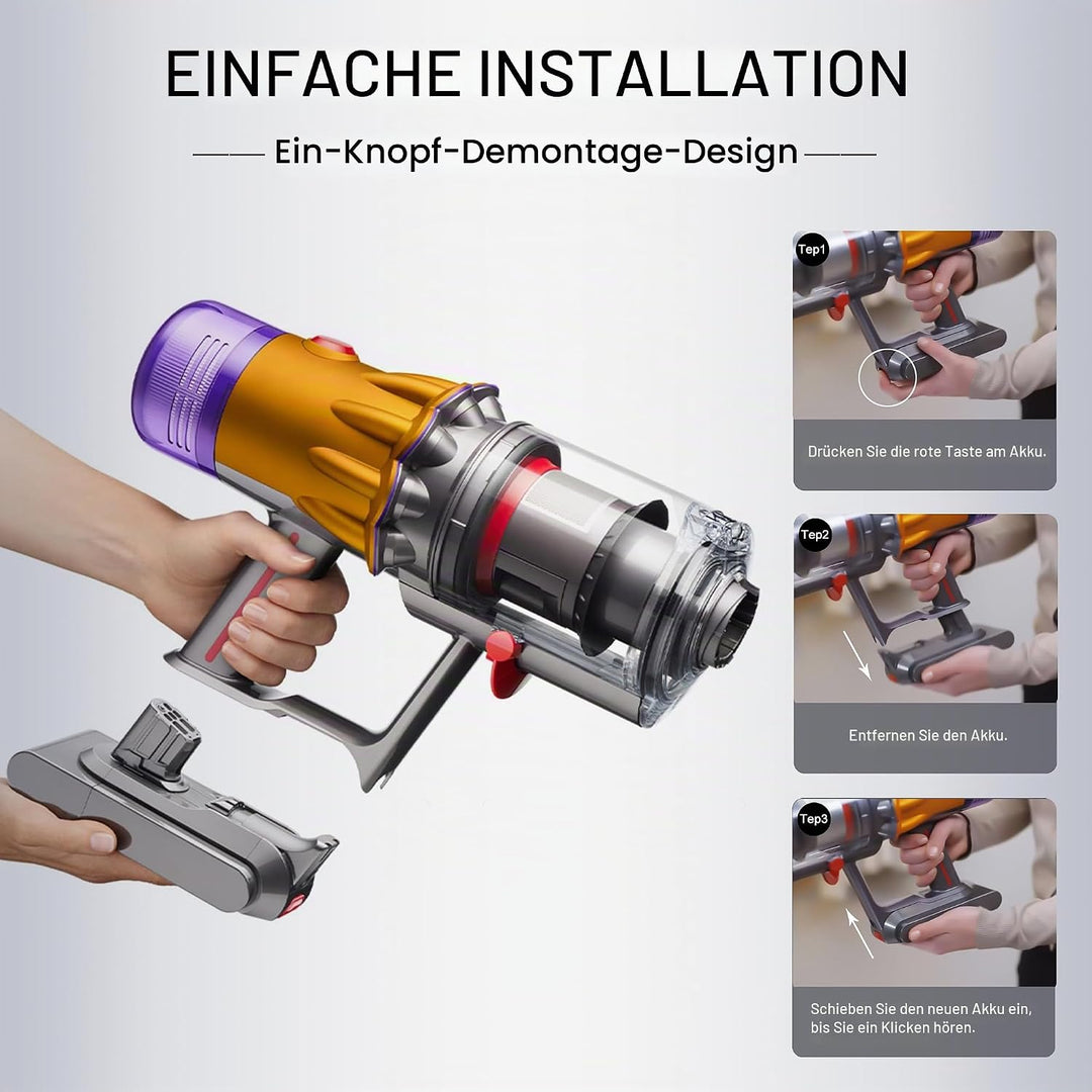 BLESYS V12 Akku für Dyson V12 Detect Slim/Fluffy/Absolute Staubsauger 965470-01 484607 (Nicht für SV