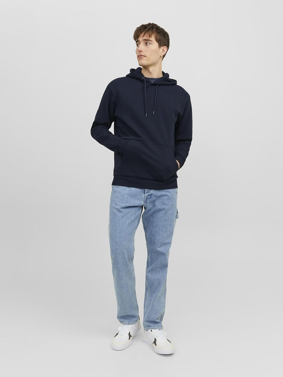 JACK & JONES Male Kapuzenpullover Einfarbig Kapuzenpullover XS Navy Blazer, XS Navy Blazer