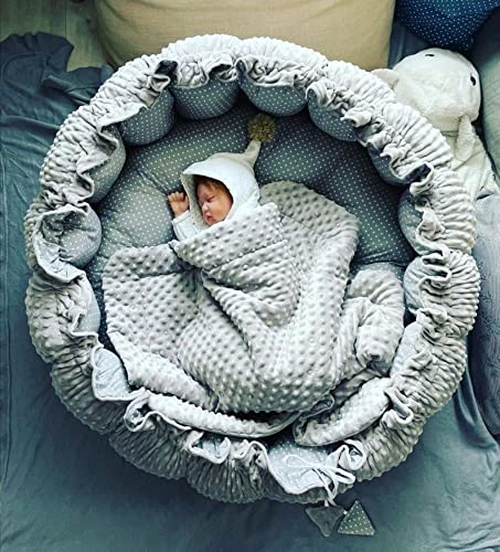 LOOLAY ENGELSNEST Kingsize XXL BABYNEST Nestchen-Ø 90cm Krabbledecke-Ø 155cm 2seitig Babynestchen Ba