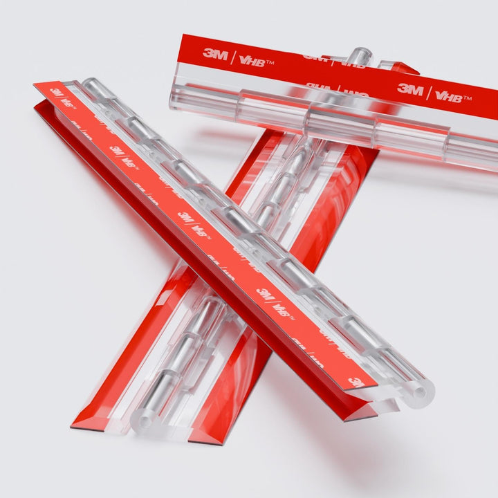 4x Acryl-Scharnier - Kein Klebstoff erforderlich. Selbstklebendes Scharnier. Transparenter klarer Ac