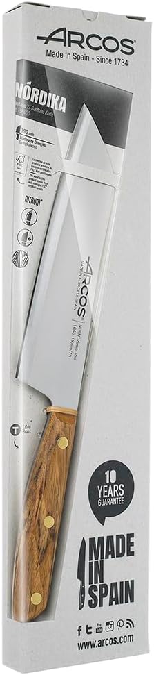 Arcos Serie Nordika - Santoku Messer - Edelstahl NITRUM - Klinge 190 mm - Ovengkol Holzgriff 100% na