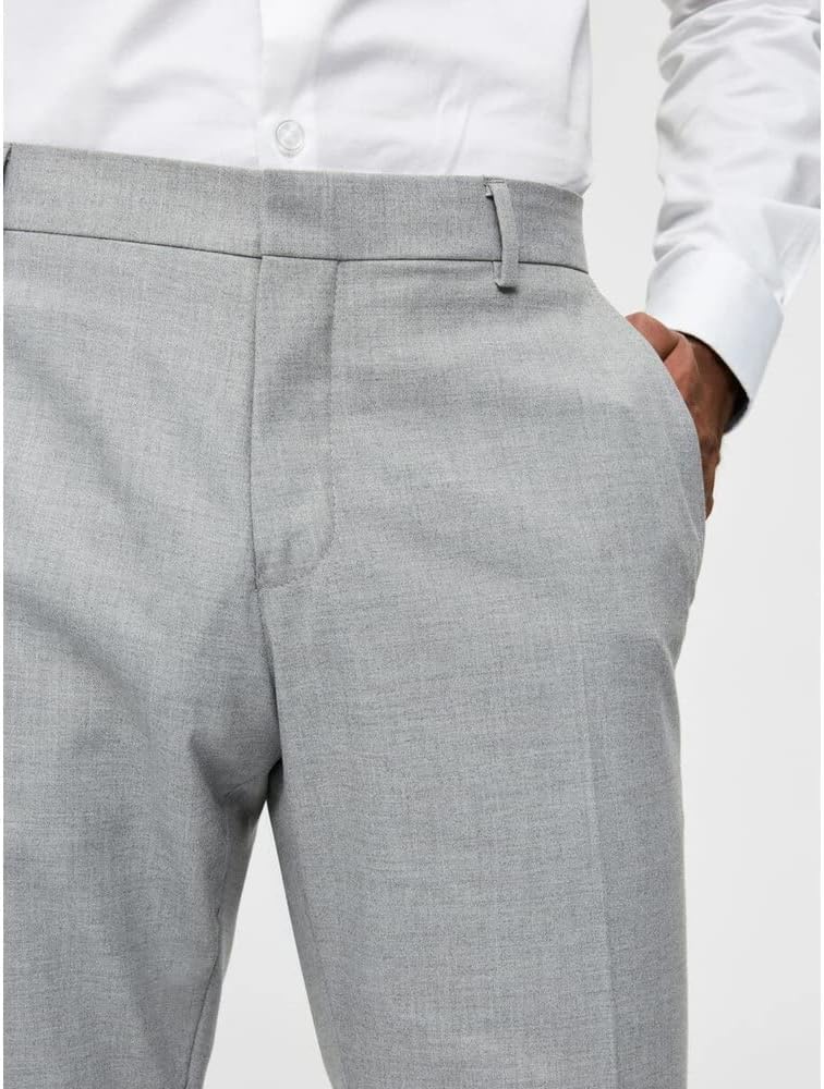 SELECTED HOMME Herren Slhslim-mylologan Light Grey TRS B Noos Anzughose, Light Grey Melange, 40 EU