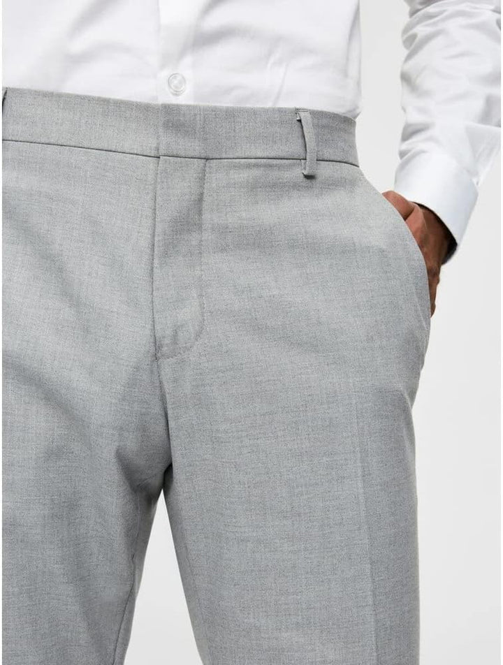SELECTED HOMME Herren Slhslim-mylologan Light Grey TRS B Noos Anzughose, Light Grey Melange, 40 EU