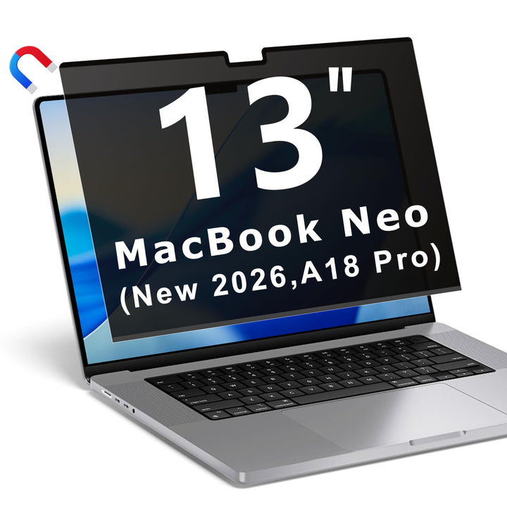 Magnetischer Blickschutzfolie für Macbook Neo 13 Zoll (2026, A18 Pro Chip), Abnehmbarer Laptop Sicht