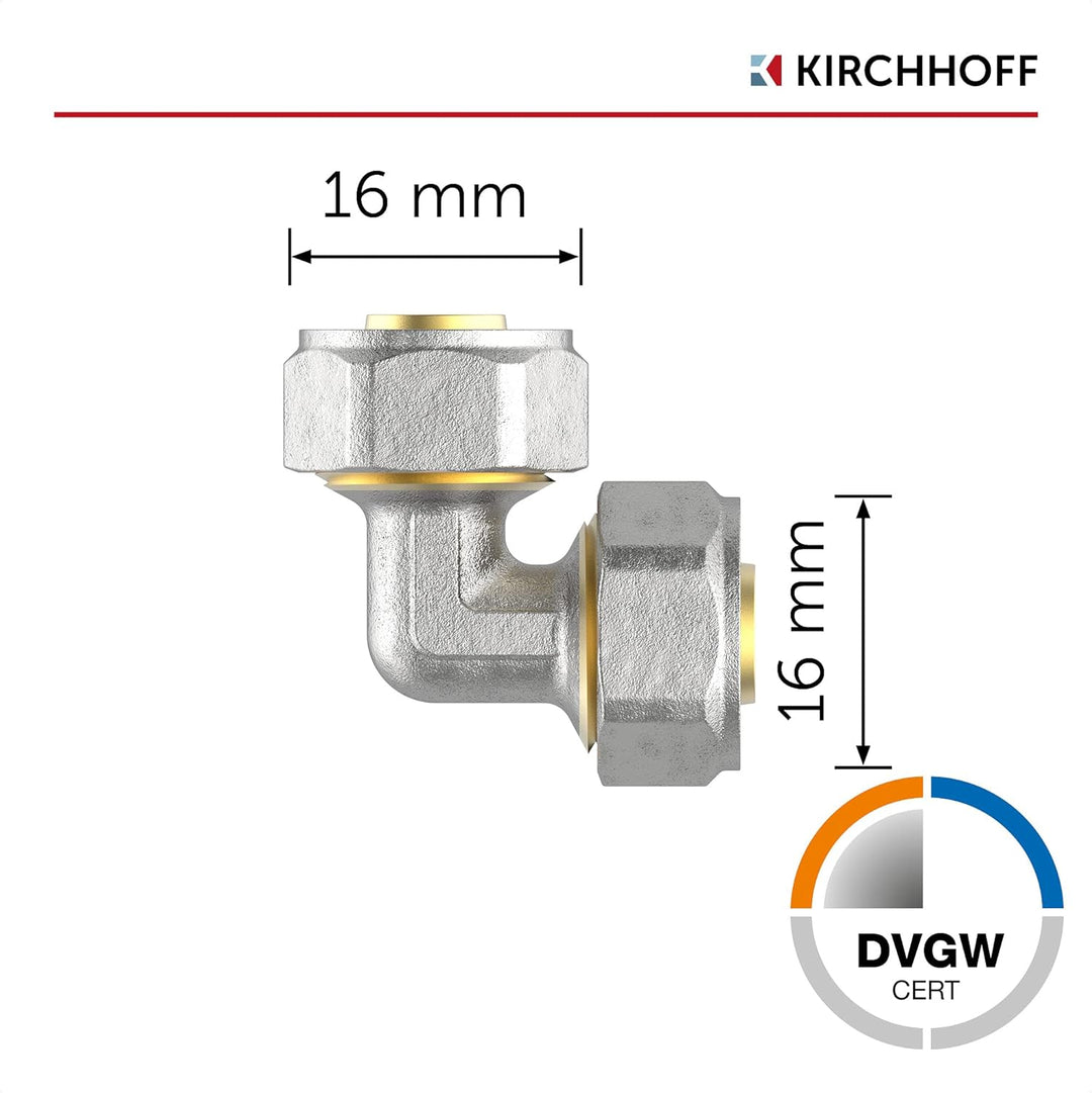 KIRCHHOFF | MSVR Rohr | 5er Set | Klemmringverschraubung 16 mm | Aluverbundrohr | für Heizung | Fuss