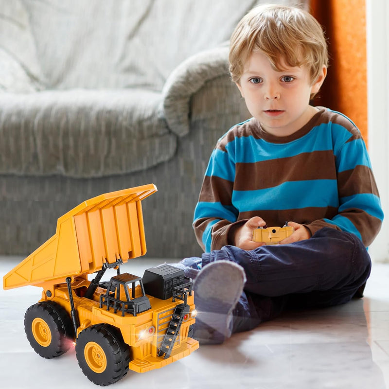 Highttoy Ferngesteuerter Kipper Dumper für Kinder, 6 Kanal RC Kipper Kipplaster Spielzeug Baustellen