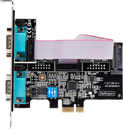 StarTech.com 2-Port Serielle PCIe Karte, Quad-Port PCI Express zu RS232/RS422/RS485 DB9 Serielle Kar