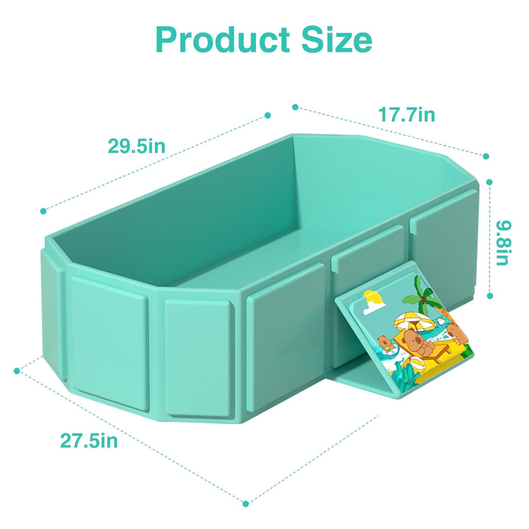 Tragbare faltbare Babybadewanne, 75 x 45 x 24 cm (L x B x H), geeignet für 0–6 Jahre, Rosa/Mintgrün
