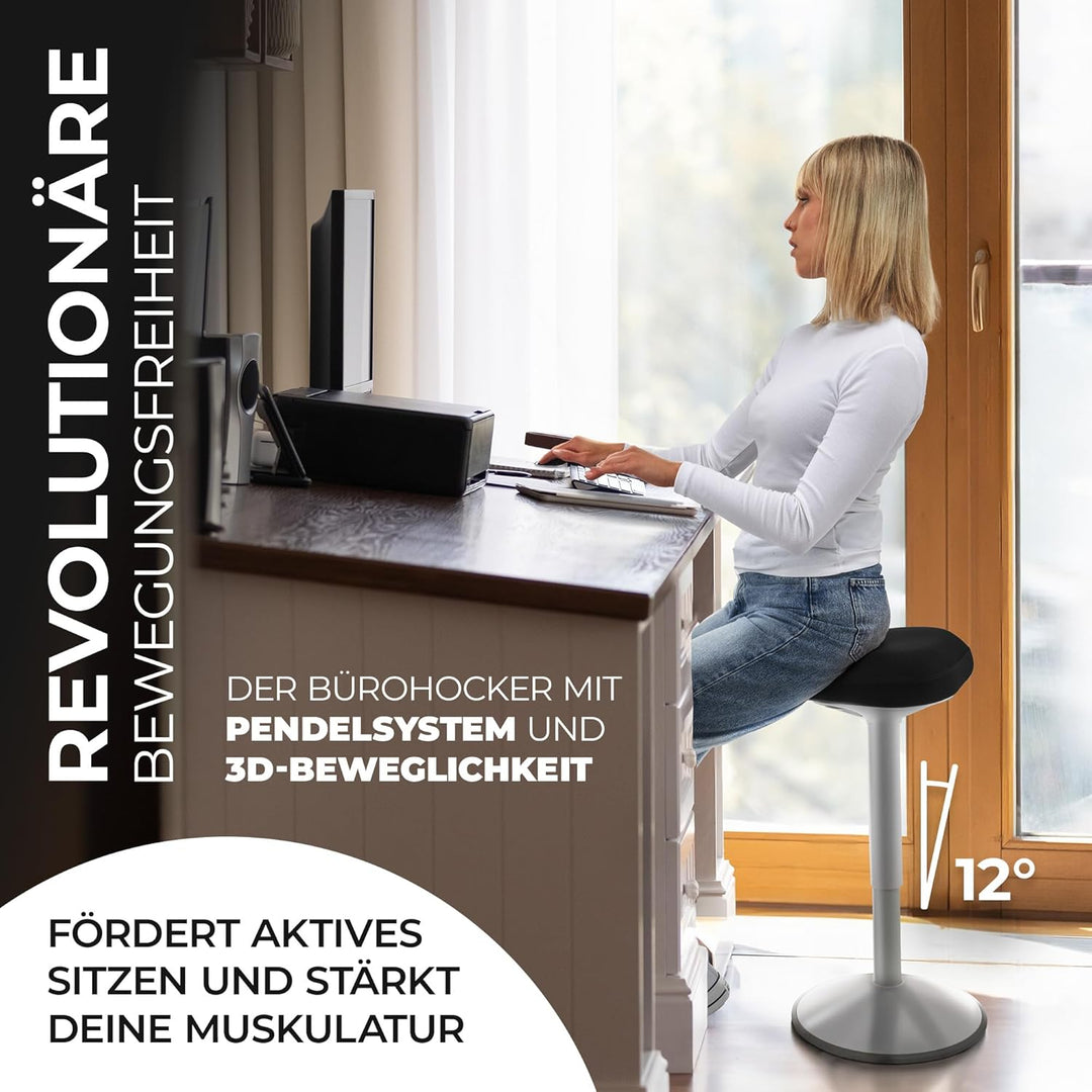 EZSIDE SMART-Sitzen: Bürohocker | Hocker | Sitzhocker ergonomisch mit Schwingeffekt | Ergonomischer