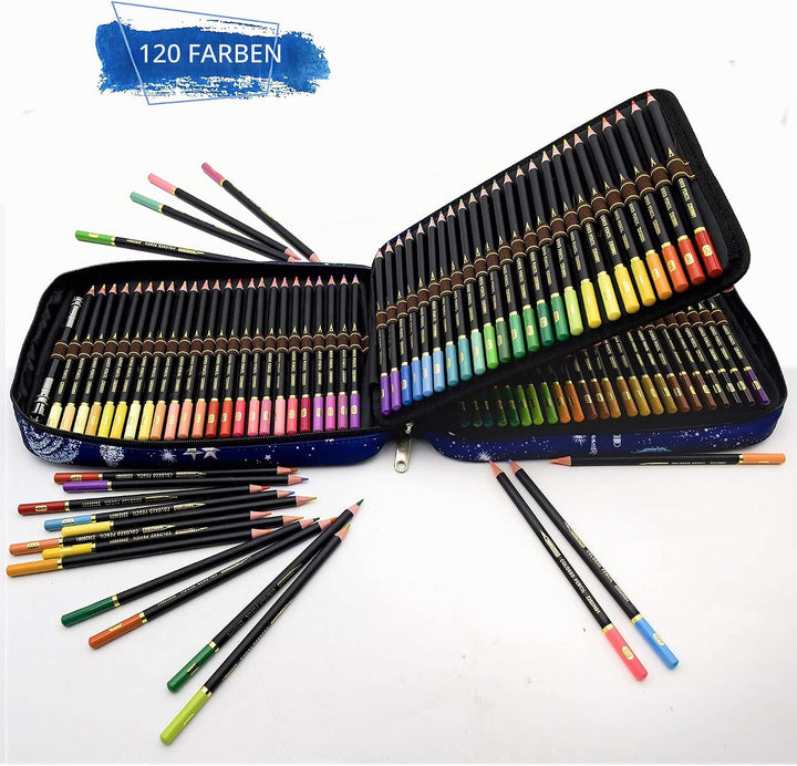 ZZONEART 120 Buntstifte Set mit Premium Zipper federtasche,Professionelles farbstift Zeichnen-Set fü