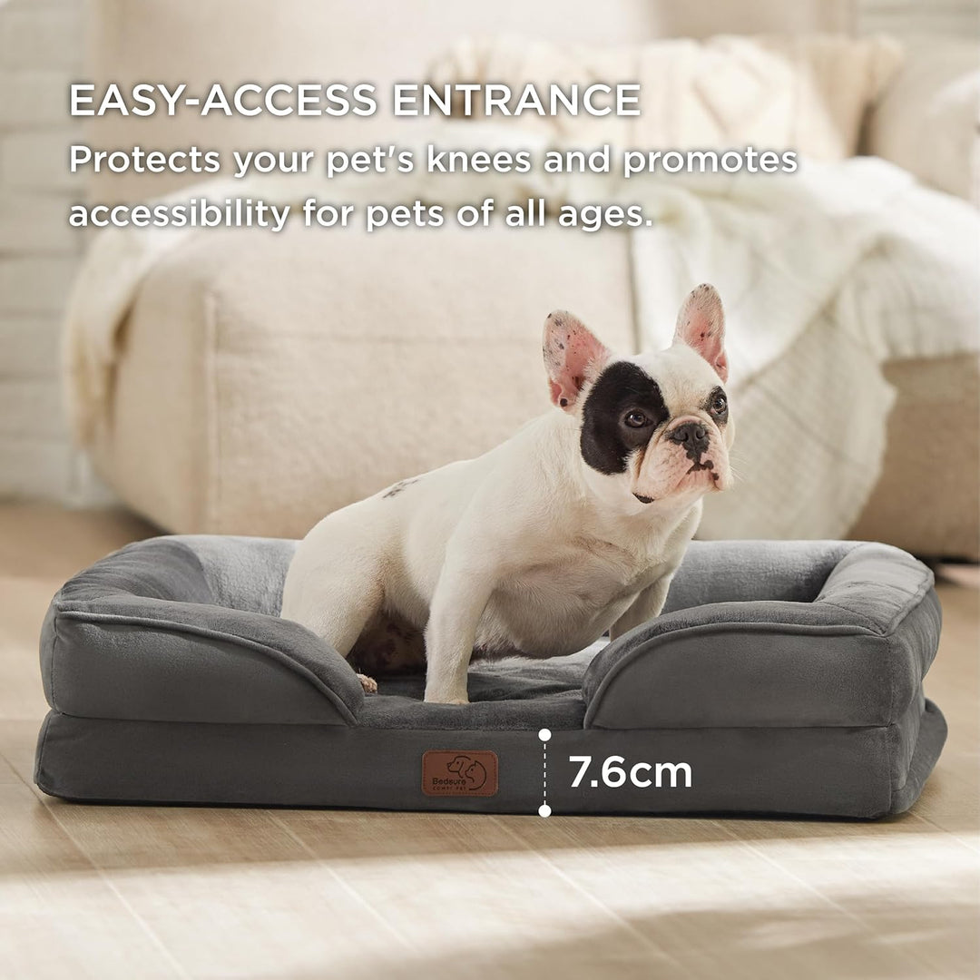 BEDSURE orthopädisches Hundebett Ergonomisches Hundesofa - 71x58 cm Hundecouch mit eierförmiger Kist