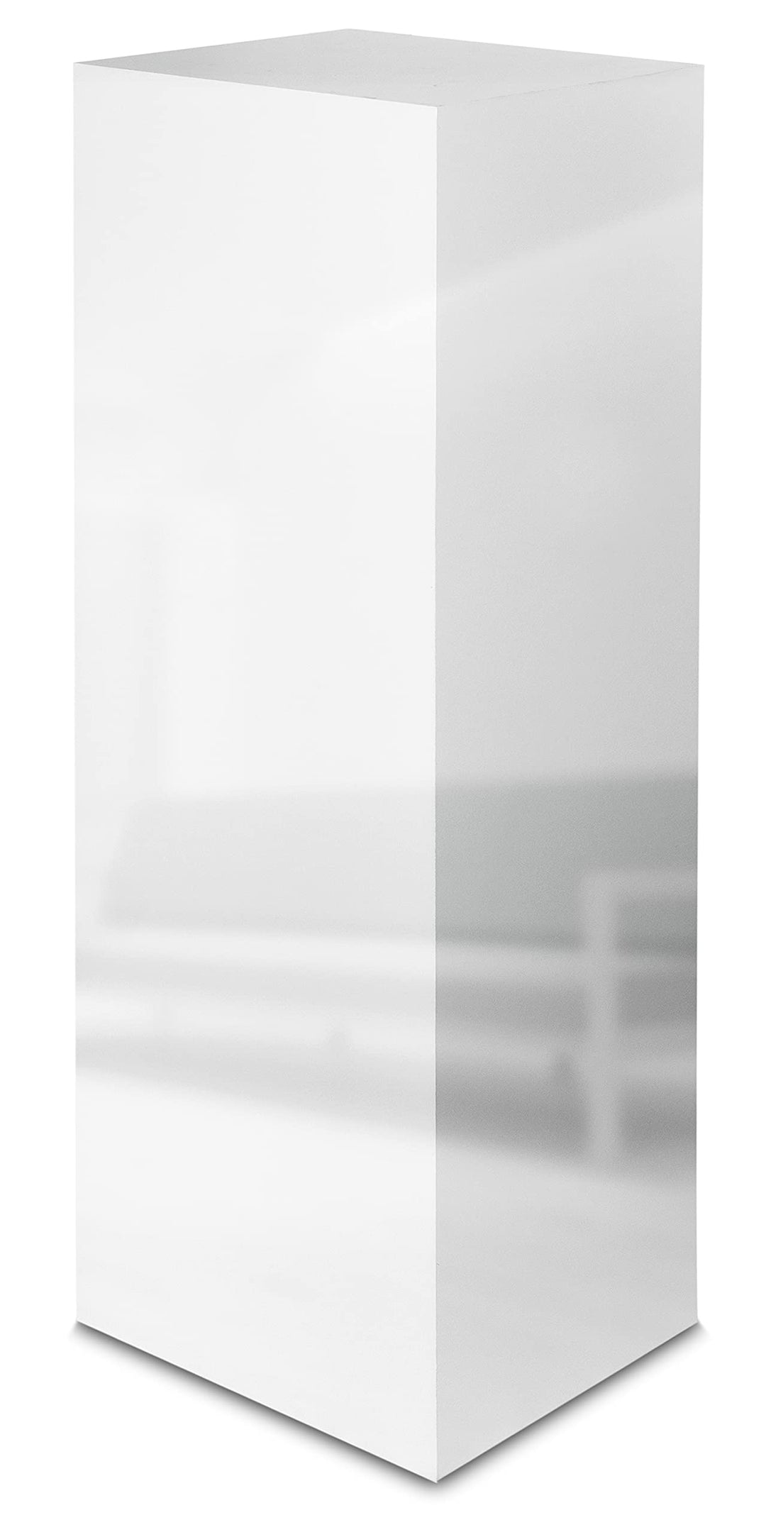 Dekosäule innen/aussen, Säule/Podest/Sockel in 3 Grössen (Weiss Hochglanz, Innensäule 80x25x25 cm) I