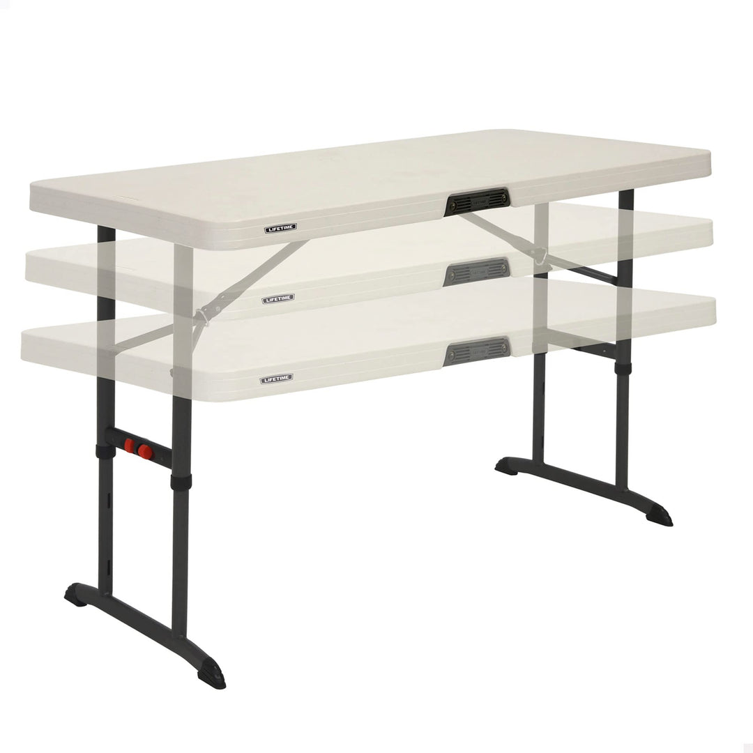 Lifetime Kunststoff Klapptisch & Campingtisch | 122x61x86 cm | Gartentisch & Falttisch Weiss, Commer