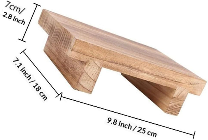 TEHAUX Holz-Tritthocker Fussstütze Kleiner Tragbarer Rechteckiger Holz-Nachttisch-Fussstützenhocker
