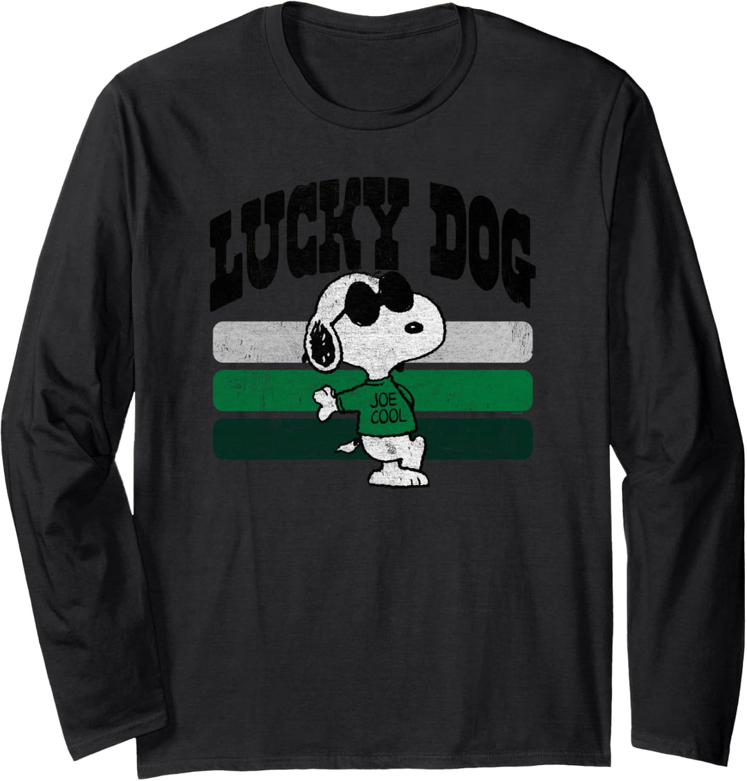 Peanuts St Patrick's Day glücklicher Hund Langarmshirt