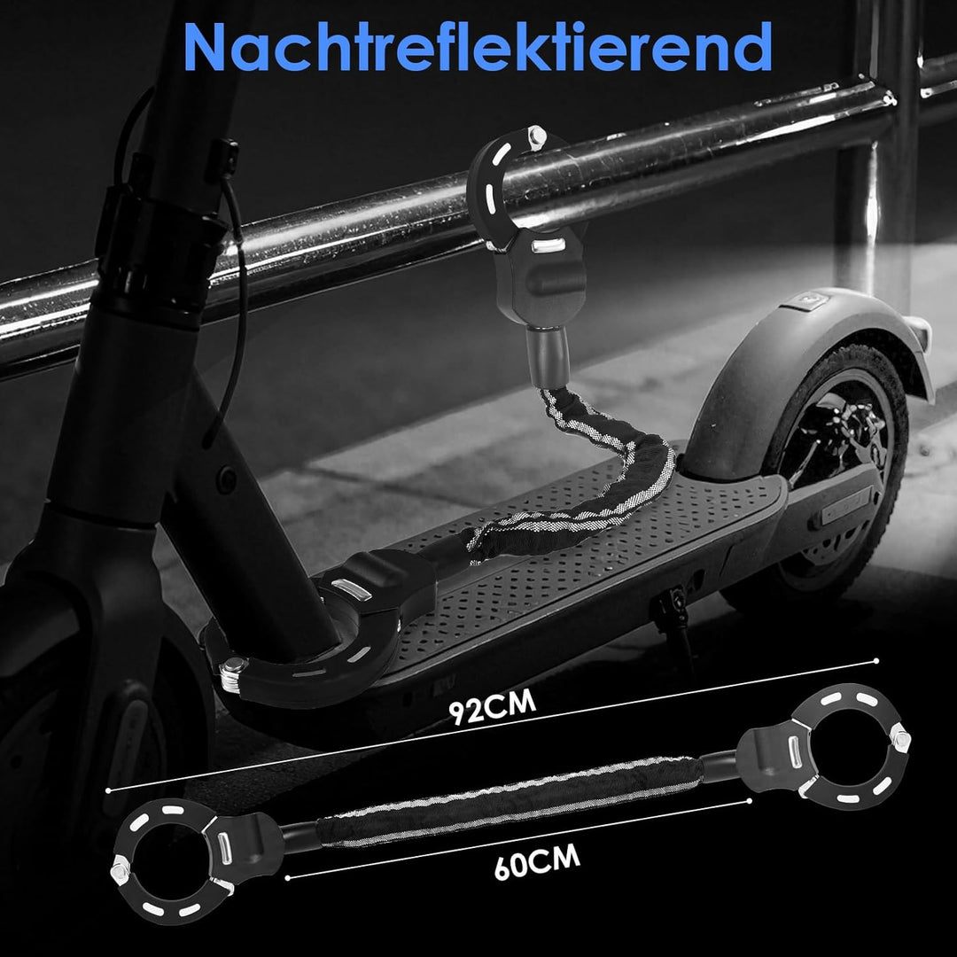 E Scooter Schloss, Handschellenschloss mit Schlüssel & wasserdichter Tasche, Schloss für E Scooter,