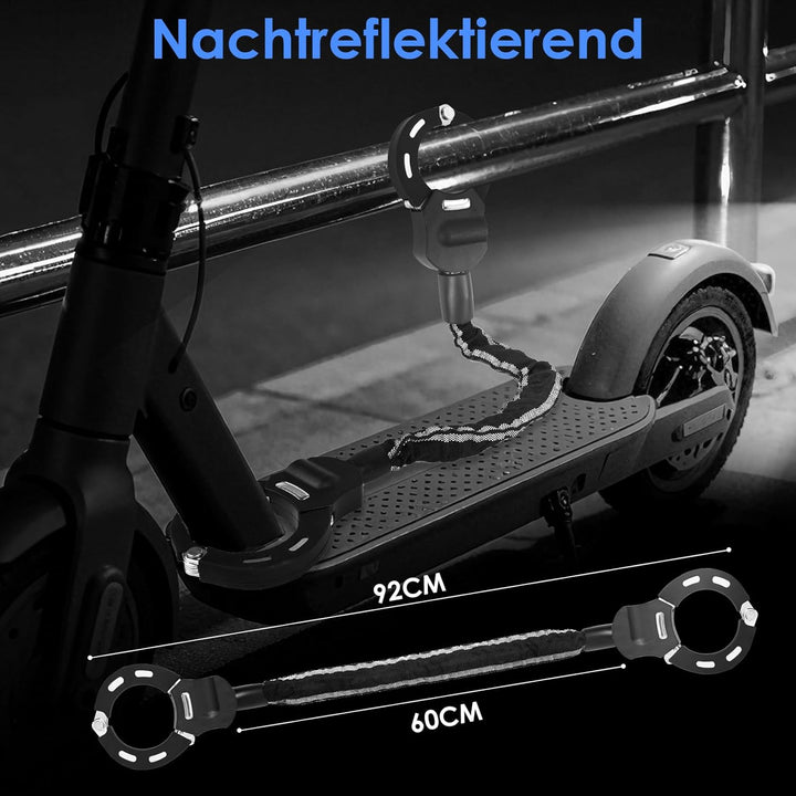 E Scooter Schloss, Handschellenschloss mit Schlüssel & wasserdichter Tasche, Schloss für E Scooter,