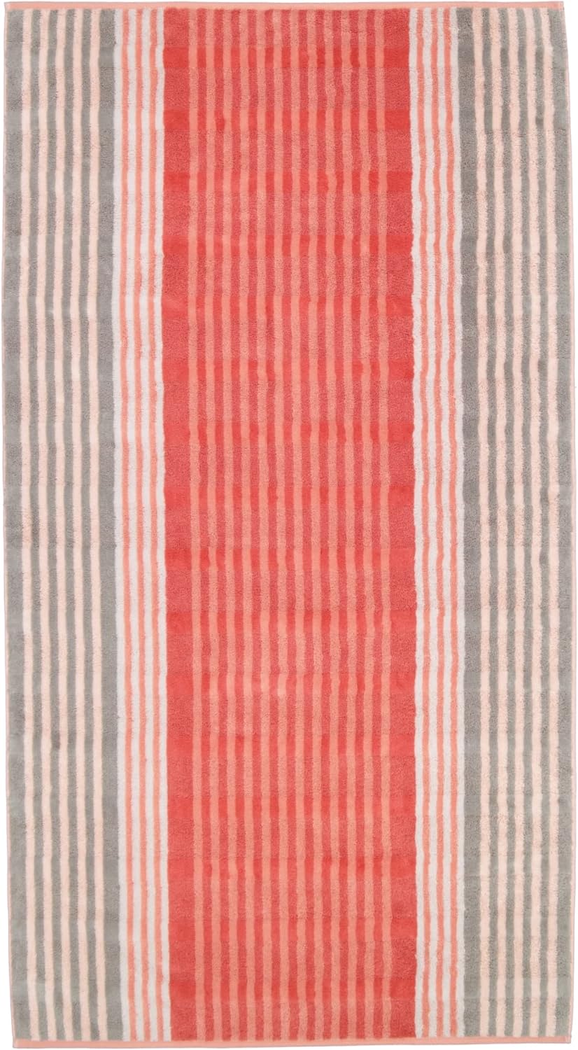 CAWÖ Home Handtücher Noblesse Harmony Streifen 1085 Koralle - 27 Duschtuch 80x160 cm, Duschtuch 80x1