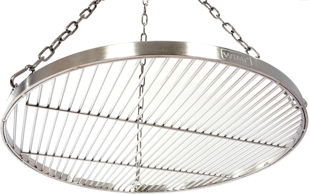 Grillrost 60 cm mit Kette Edelstahl für Schwenkgrill 3 Bein Grill Rost 10 mm Stababstand BBQ