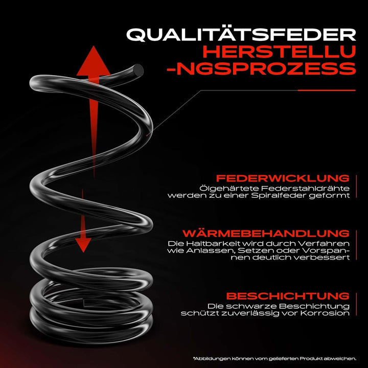 Frankberg 2x Federn Fahrwerksfeder Hinterachse Kompatibel mit Golf VII 5G1 BE1 BE2 BQ1 1.2L 1.6L Sch