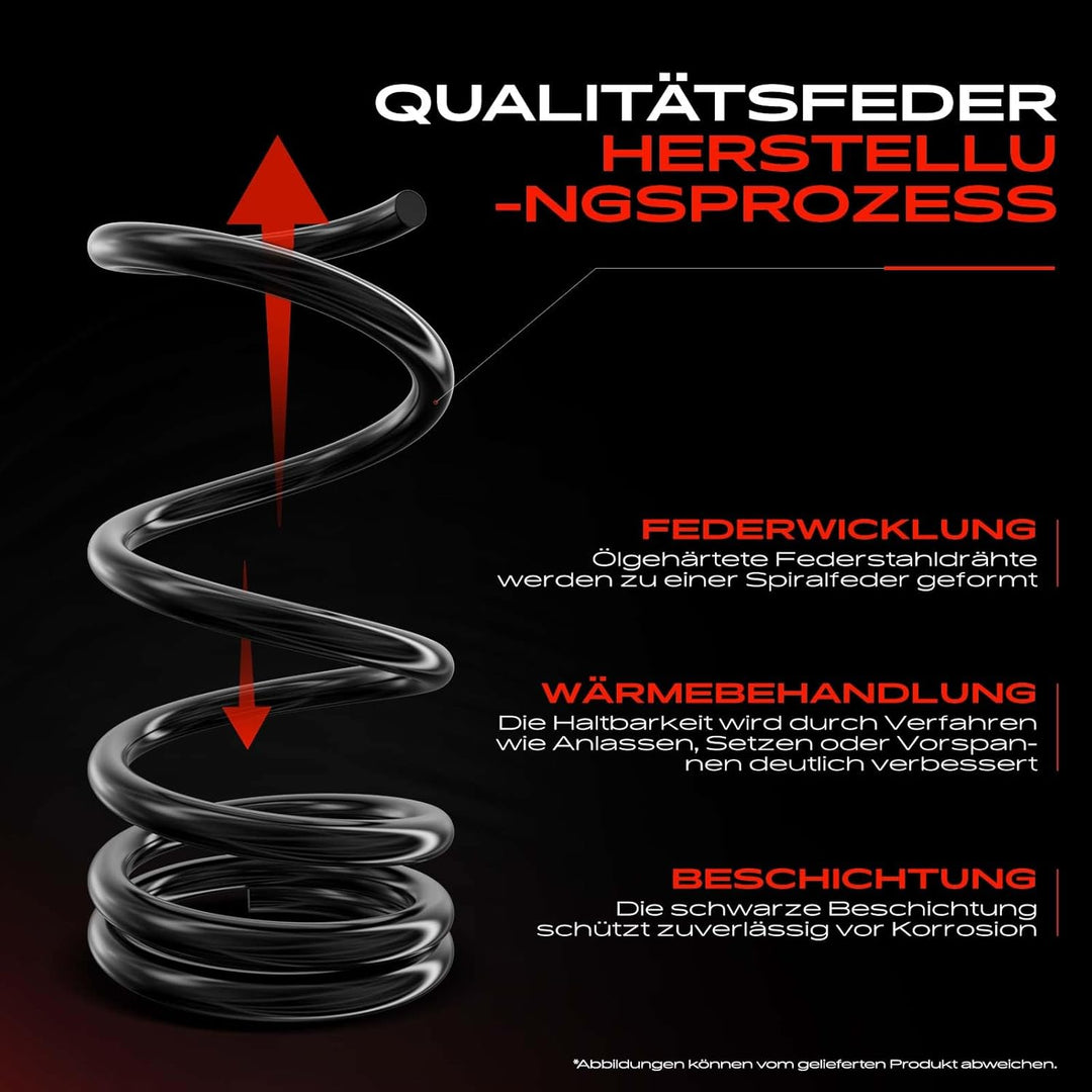 Frankberg 2x Federn Fahrwerksfeder Vorderachse Kompatibel mit Golf VII 5G1 BE1 BE2 BQ1 2013-Heute Go