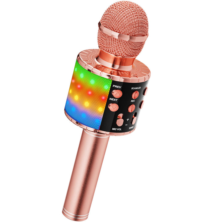 Magic Sing LED Karaoke Mikrofon Kinder, Drahtloses Bluetooth Spielzeug ab 3-12 Jahre Geschenk Mädche