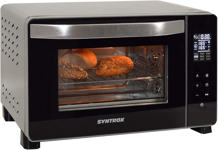 Syntrox Germany 25 Liter Digitaler Edelstahl Mini Stand Backofen mit Umluft und Drehspiess Miniofen