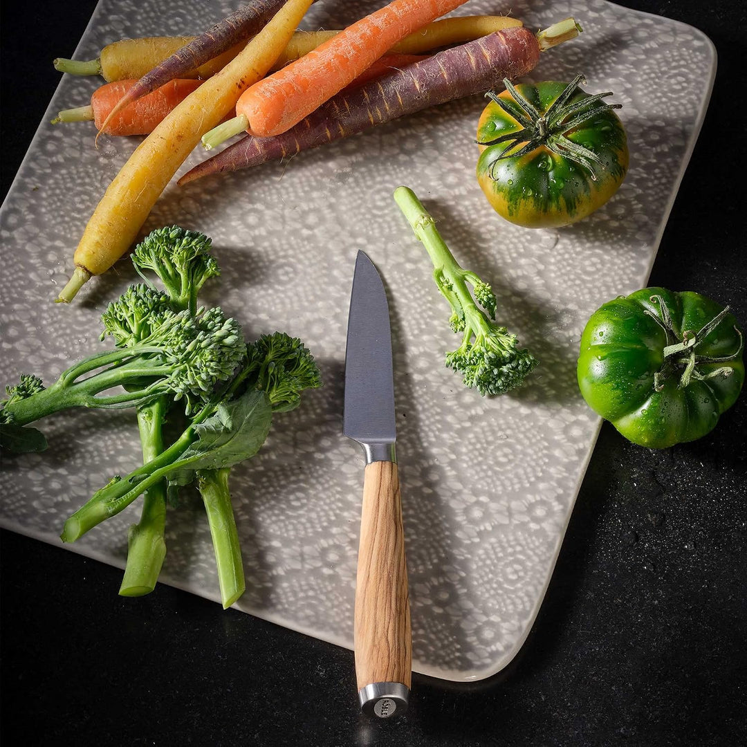 RÖSLE Santokumesser Artesano, Hochwertiges Küchenmesser zum feinen Schneiden von Fleisch, Fisch und
