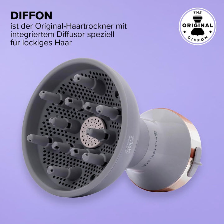 Bellissima Diffon Ceramic Argan Heissluftdiffusor für lockiges Haar, Keramik- und Arganöl-Technologi