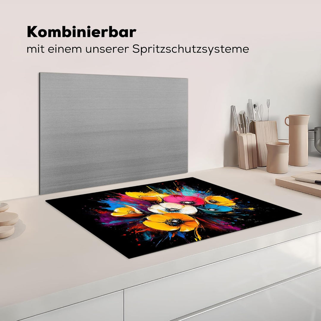 Herdabdeckplatte 70x52 cm Einteilig Küche Herdabdeckung Induktionsfeld Ceranfeld Herdabdeckplatten V