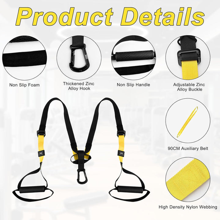 Sling Trainer, Schlingentrainer für Ein Ganzkörpertraining, Suspension Trainer mit Türanker Einstell