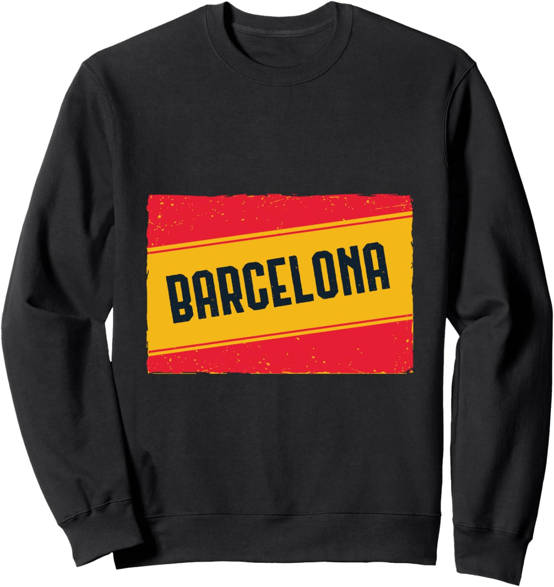 Barcelona Distressed Spanien Familienurlaub Sweatshirt
