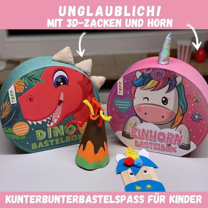 Einhorn-Bastelbox. Mit Anleitungen, Bastelmaterial und Mitmachbuch: 8 Anleitungen, buntes Bastelmate