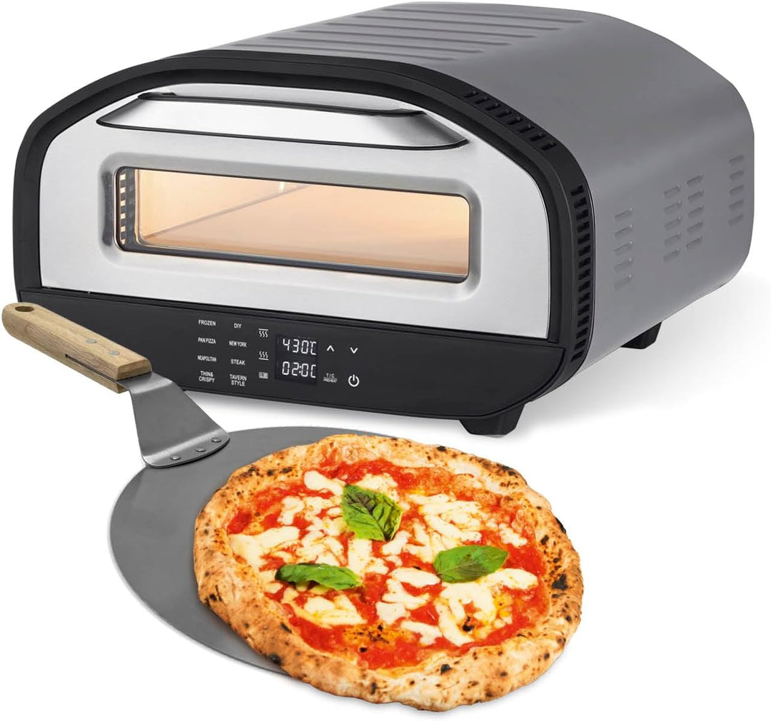 GOURMETmaxx elektrischer Pizzaofen mit Pizzaheber | Touchdisplay, Timerfunktion, 7 Programme & DIY M