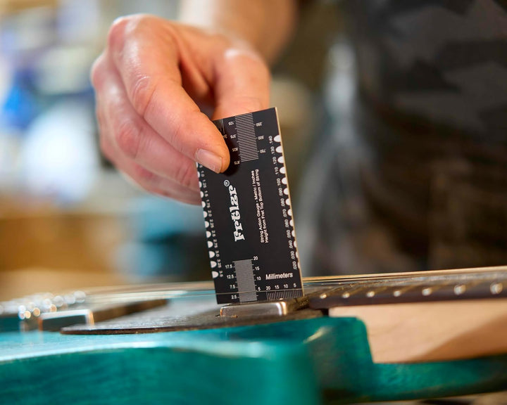 Gitarrensaitenlehre, metrisches Zoll-Lineal, Saitenhöhenmesswerkzeug, Gitarren-Setup-Werkzeug
