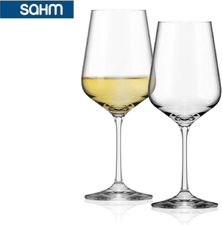 Sahm Weingläser Weisswein Set (6 STK) - 360 ml Weissweingläser - Spülmaschinengeeignet - Langlebiges